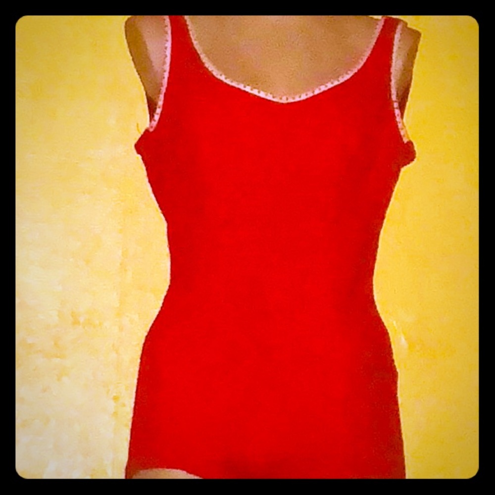 Vintage early 60s red bathing suit by Bradley